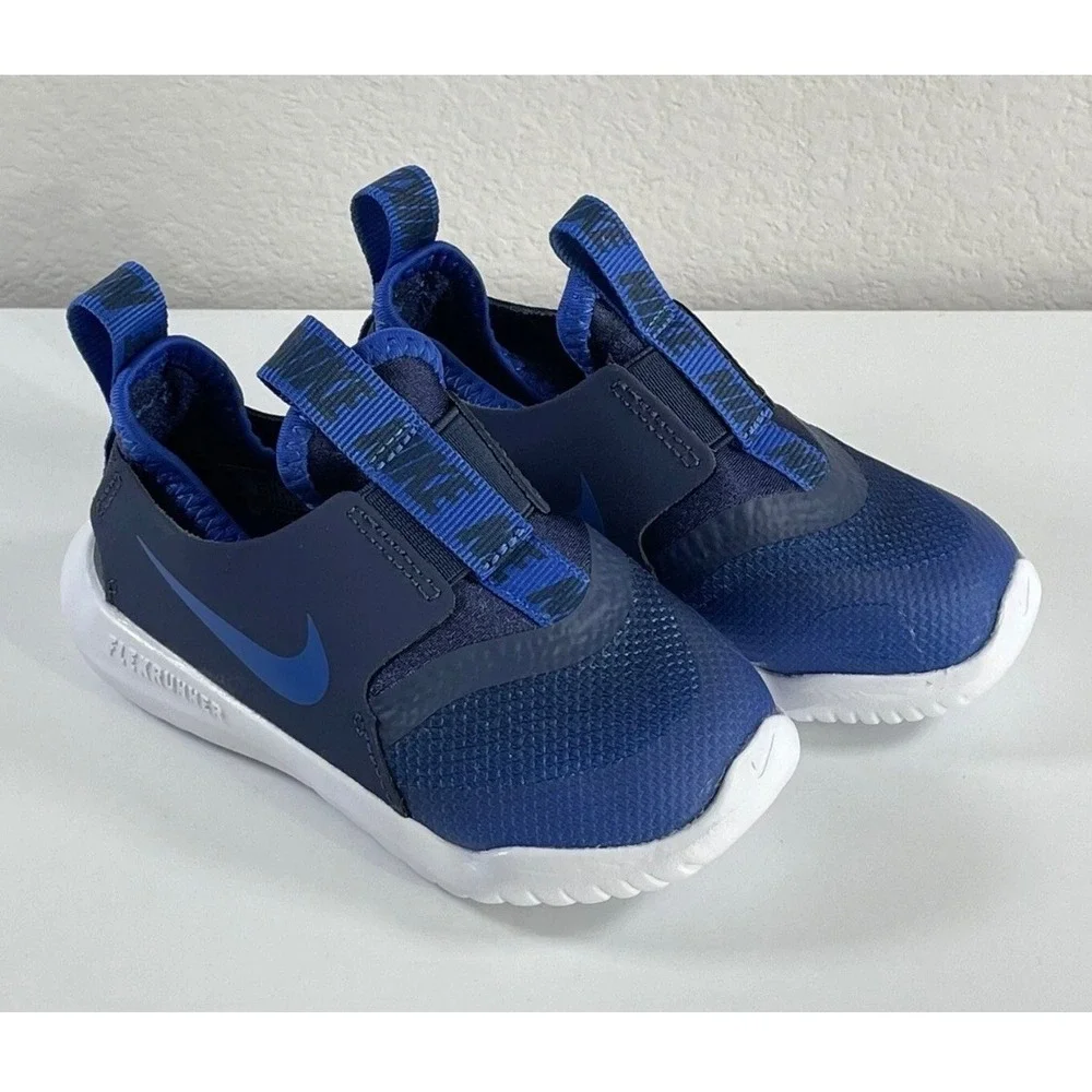 Nike Flex Runner TD Midnight Navy Imperial Blue Toddler‎ Shoes AT4665-407 3C